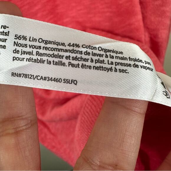 NEW Eileen Fisher Woman Bateau Neck Top Pink Grapefruit Organic Linen Cotton 2X - Picture 6 of 9